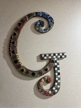 Decorative Mosaic Letter Wall Art - Multicolor G